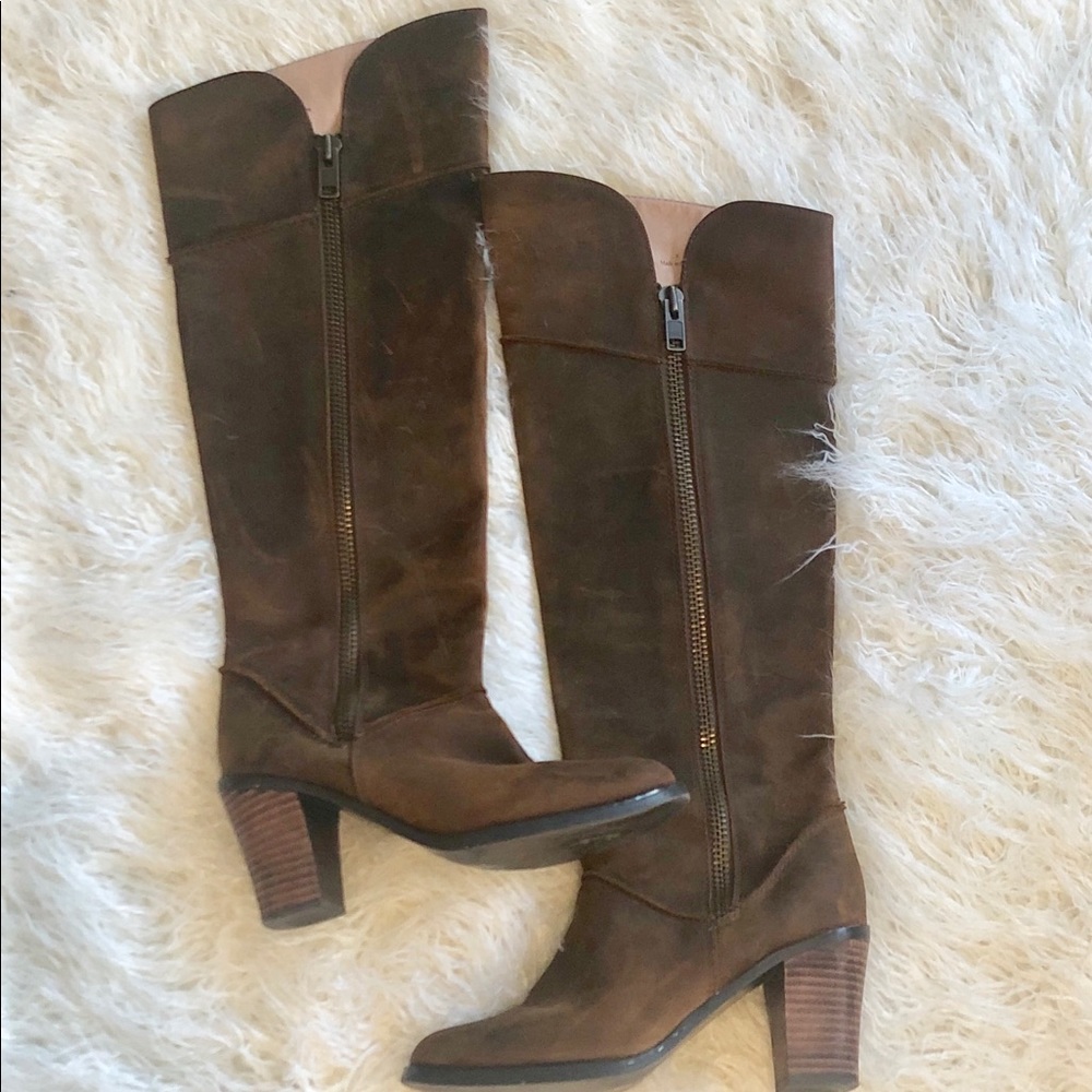 Anthropologie Farylrobin Distressed Suede Boots